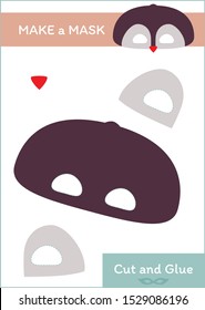 Cut and Glue Worksheet - Make a Mask - Penguin