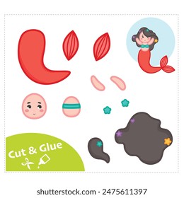 Cut and Glue Worksheet - The mermaid