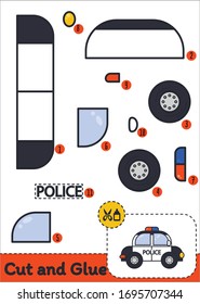 Cut and Glue Worksheet - Police Car