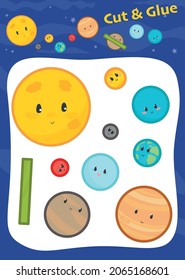 Cut and Glue Worksheet - Solar system