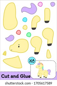 Cut and Glue Worksheet - Unicorn