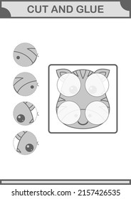 Cut and glue Zebra face. Worksheet for kids