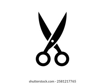 cut glyph scissors symbol design vector illustration on transparent background