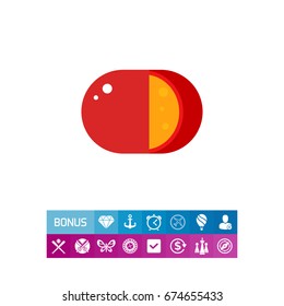 Cut Gouda Cheese Wheel Icon
