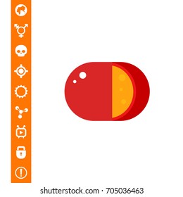 Cut Gouda Cheese Wheel Icon