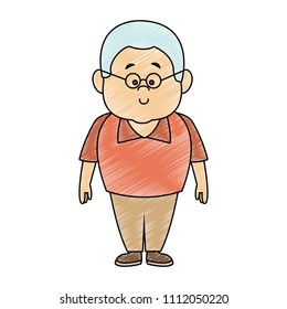 Cut grandfather cartoon scribble