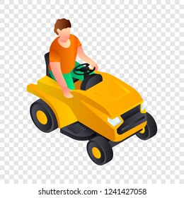 Cut grass machine icon. Isometric of cut grass machine vector icon for web design  