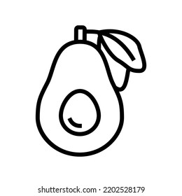 cut green avocado leaves line icon vector. cut green avocado leaves sign. isolated contour symbol black illustration