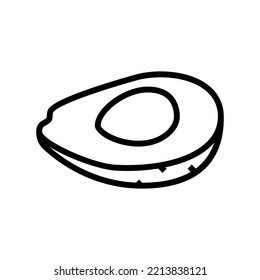 cut green avocado line icon vector. cut green avocado sign. isolated contour symbol black illustration