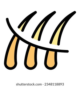 Cut hair icon outline vector. Cream wax. Woman remove color flat
