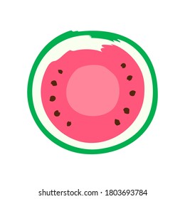 Cut in half watermelon isolated on white, vector
