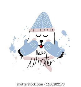 Cut hallo winter Background,Template greeting card and invitation design