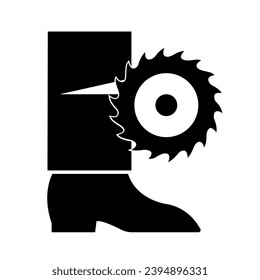 Cut Hazard Leg Black Icon,Vector Illustration, Isolate On White Background Label. EPS10