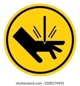 Cut Hazard Hazard Warning Sign, Vector Illustration, Isolate On White Background Label .EPS10