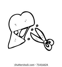 cut heart cartoon