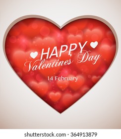 cut the heart greeting card Happy St. Valentine