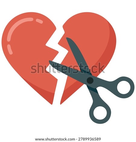Cut heart shape vector illustration