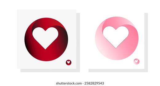 Cut heart shapes on red and white striped backgrounds. Romance backgrounds.
