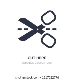 cut here icon on white background. Simple element illustration from Shapes concept. cut here icon symbol design.