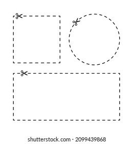 Klicken Sie hier auf das Symbol für die Zeile. Schere Schneidelinie Symbol Vektorgrafik. Geeignet für Coupon, Ticket und Ackermarkierung.