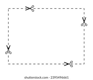 Cut here line icon pack symbol. Suitable for coupon, ticket, and cropping area marker. Scissor cutting line symbol. Vector