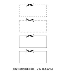 Cut Here, Scissors Icon Set Vector Design.