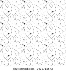 Cut here seamless pattern. Vector scissors with dotted lines, paper cut here seamless pattern for ticket, coupon, promo code