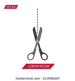 cut here vector icon symbol