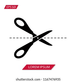 cut here vector icon symbol