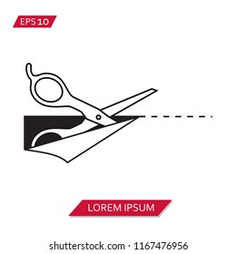 cut here vector icon symbol