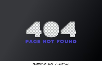Cut hole 404 error page not found illustration for websites under construction. Isolated
