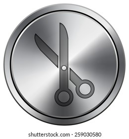 Cut icon. Internet button on white background. EPS10 Vector. 