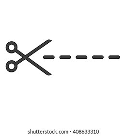 Cut icon, isolated on white background illustration