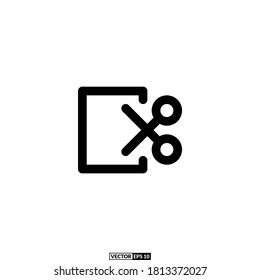 cut icon outline vector design