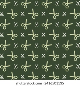 Cut icon repeating trendy pattern beautiful green vector illustration background