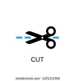 Cut icon. Scissors concept symbol design. Stock - Vector illustration can be used for web