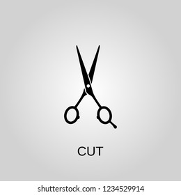 Cut icon. Scissors symbol. Flat design. Stock - Vector illustration