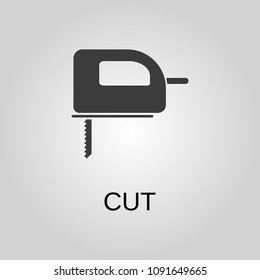 Cut icon. Cut symbol. Flat design. Stock - Vector illustration