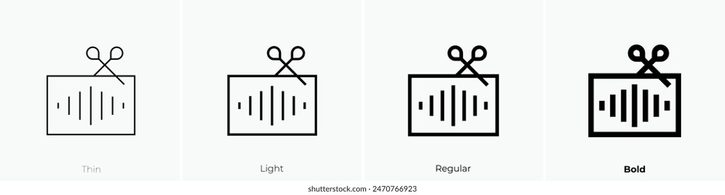 cut icon. Thin, Light Regular And Bold style design isolated on white background