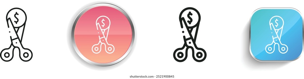 cut icon. Thin Linear, Regular and Button Style Design Isolated On White Background