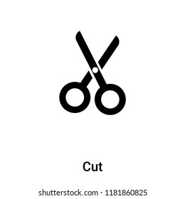 Cut icon vector isolated on white background, logo concept of Cut sign on transparent background, filled black symbol