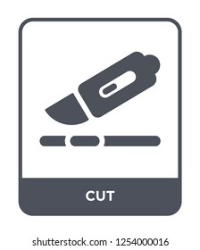 cut icon vector on white background, cut trendy filled icons from Geometry collection, cut simple element illustration