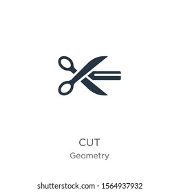 Cut icon vector. Trendy flat cut icon from geometry collection isolated on white background. Vector illustration can be used for web and mobile graphic design, logo, eps10
