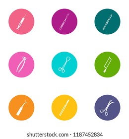 Cut icons set. Flat set of 9 cut vector icons for web isolated on white background