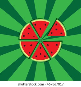 cut into slices watermelon