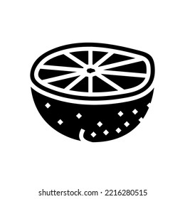 cut juicy orange glyph icon vector. cut juicy orange sign. isolated symbol illustration