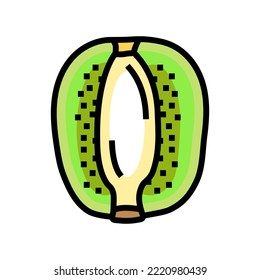 cut kiwi fruit fresh color icon vector. cut kiwi fruit fresh sign. isolated symbol illustration