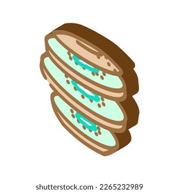vector de icono isométrico del ingrediente kiwi de corte. signo de ingrediente de corte kiwi. ilustración de símbolo aislado