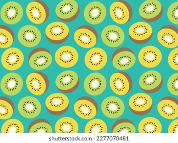 cut kiwi pattern illustration background
