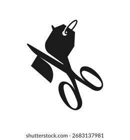 Etiqueta de corte logotipo abstracto estilo moderno